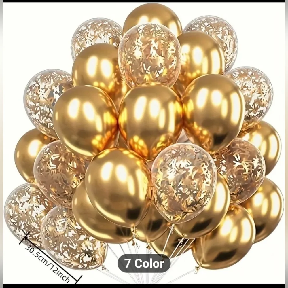NEW MULTIPACK GOLDEN METALLIC BALLOONS 30 PIECE PACKAGE